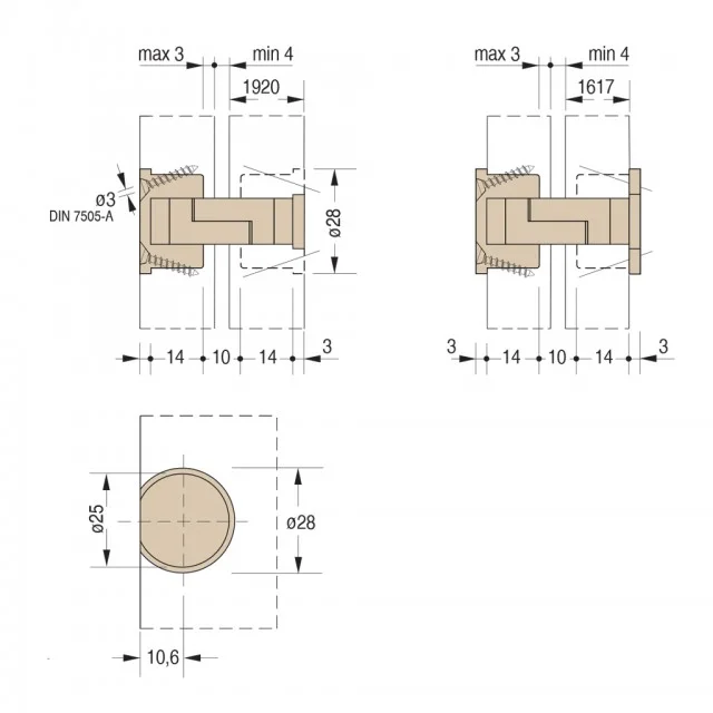 ΜΕΝΤΕΣΕΣ Φ.25 ΚΑΦΕ / Β.17mm